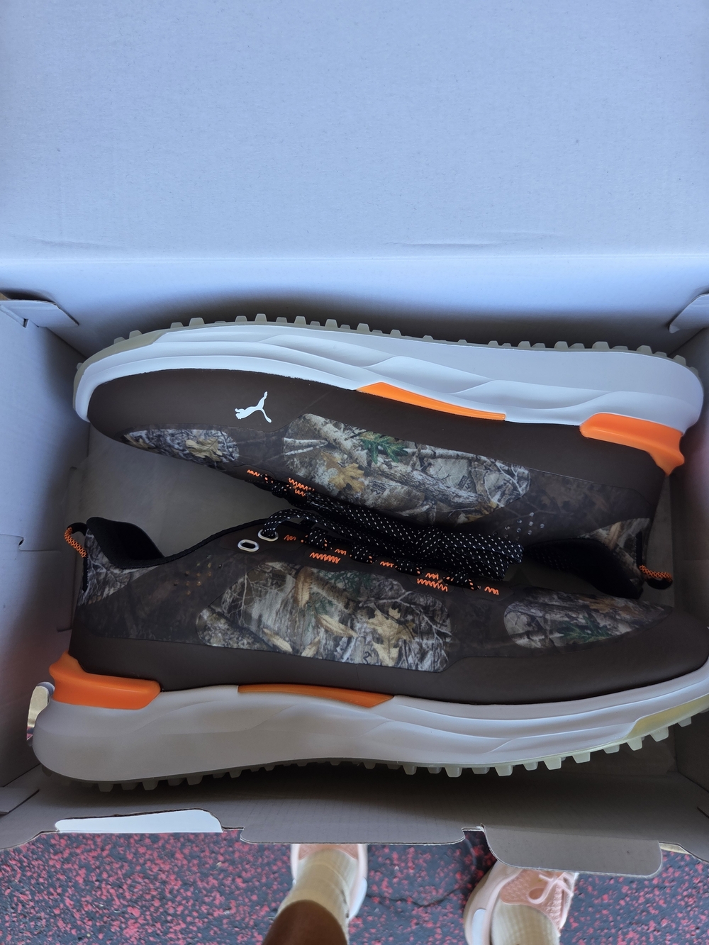 PUMA Men's Camouflage Orange Accent Golf Shoes